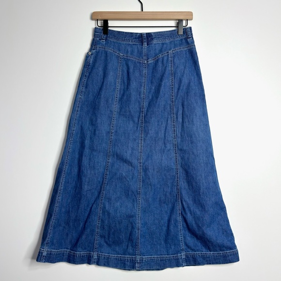 VINTAGE Ralph Lauren Denim Midi Skirt - Picture 3 of 5